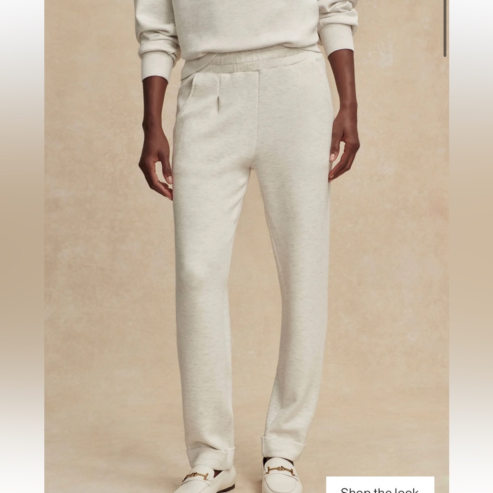 Varley Double Soft Ivory Marl The Rolled Cuff Pant 28.5